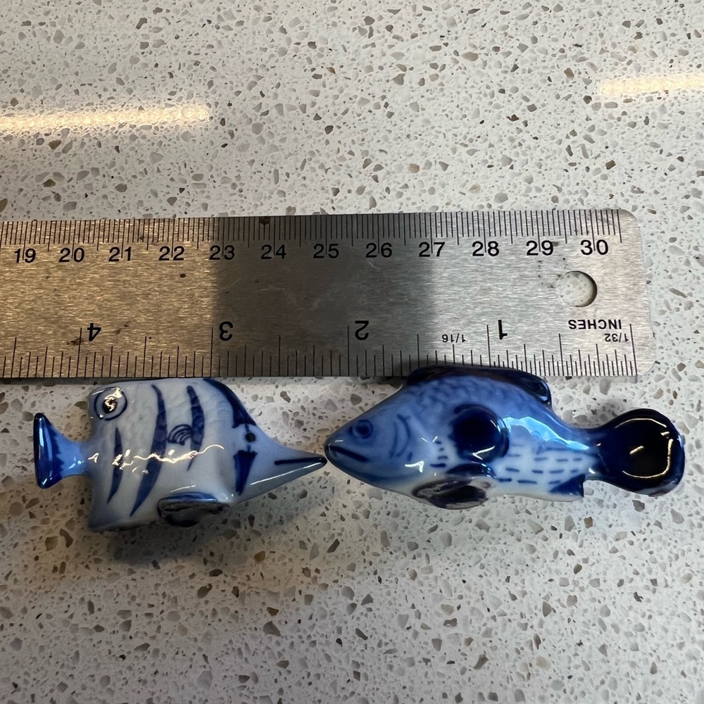 2 Minature Porcelain Fish Figurines